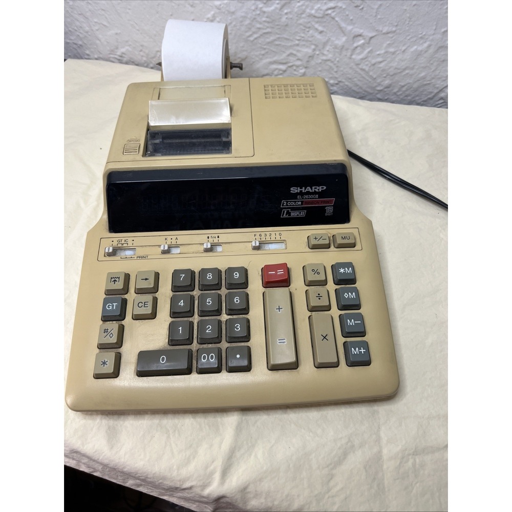 Sharp EL-2630GII - Vintage Electronic Printing Calculator - Works - See Photos